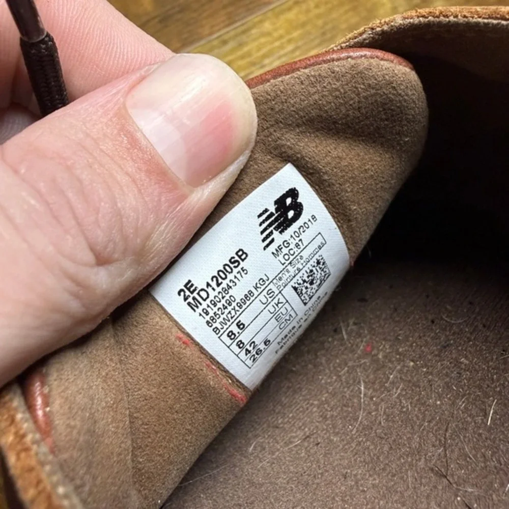 New Balance‎ MD1200SB Brown Leather Boat Shoes Mens 8.5 2E Wide